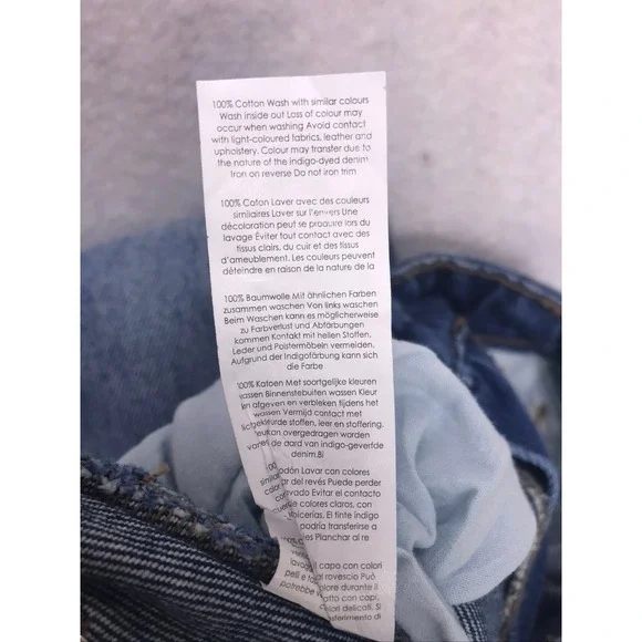 Nasty Gal High Waisted Straight Leg Jeans Blue Front Seam Raw Hem Size 2 25W - Picture 8 of 13